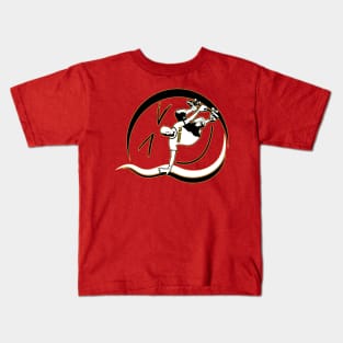 The skateboard in freestyle Kids T-Shirt